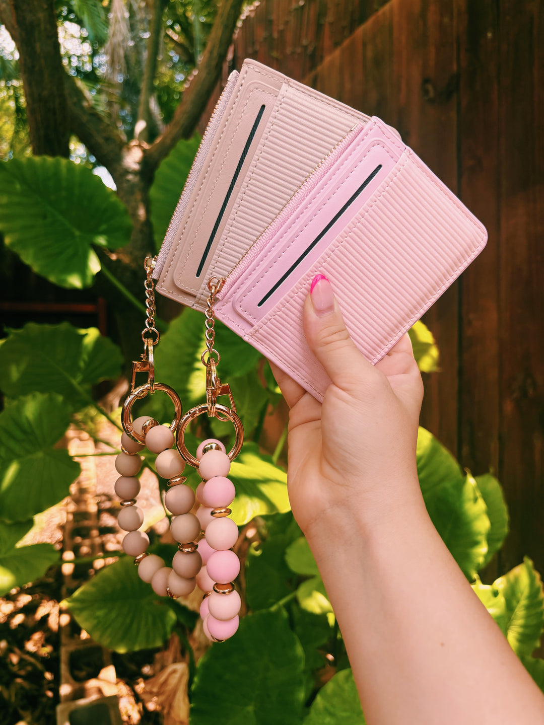 Gold beaded wallet (with removable card holder)