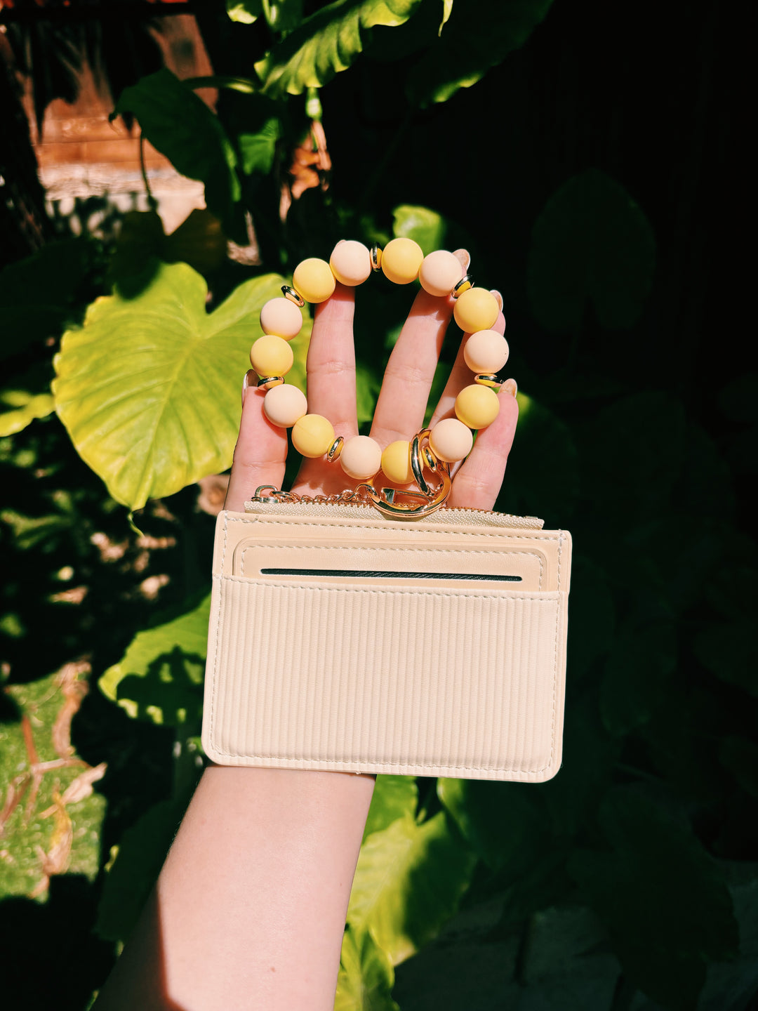 Gold beaded wallet (with removable card holder)