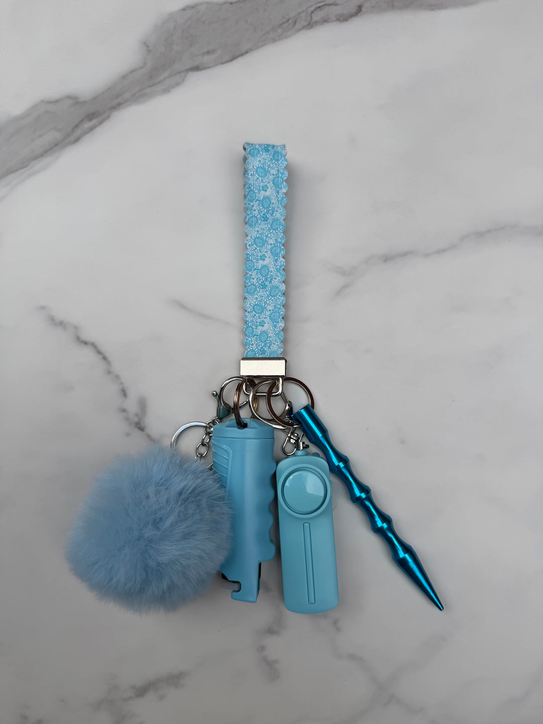Handmade scalloped turtle self-defense keychain