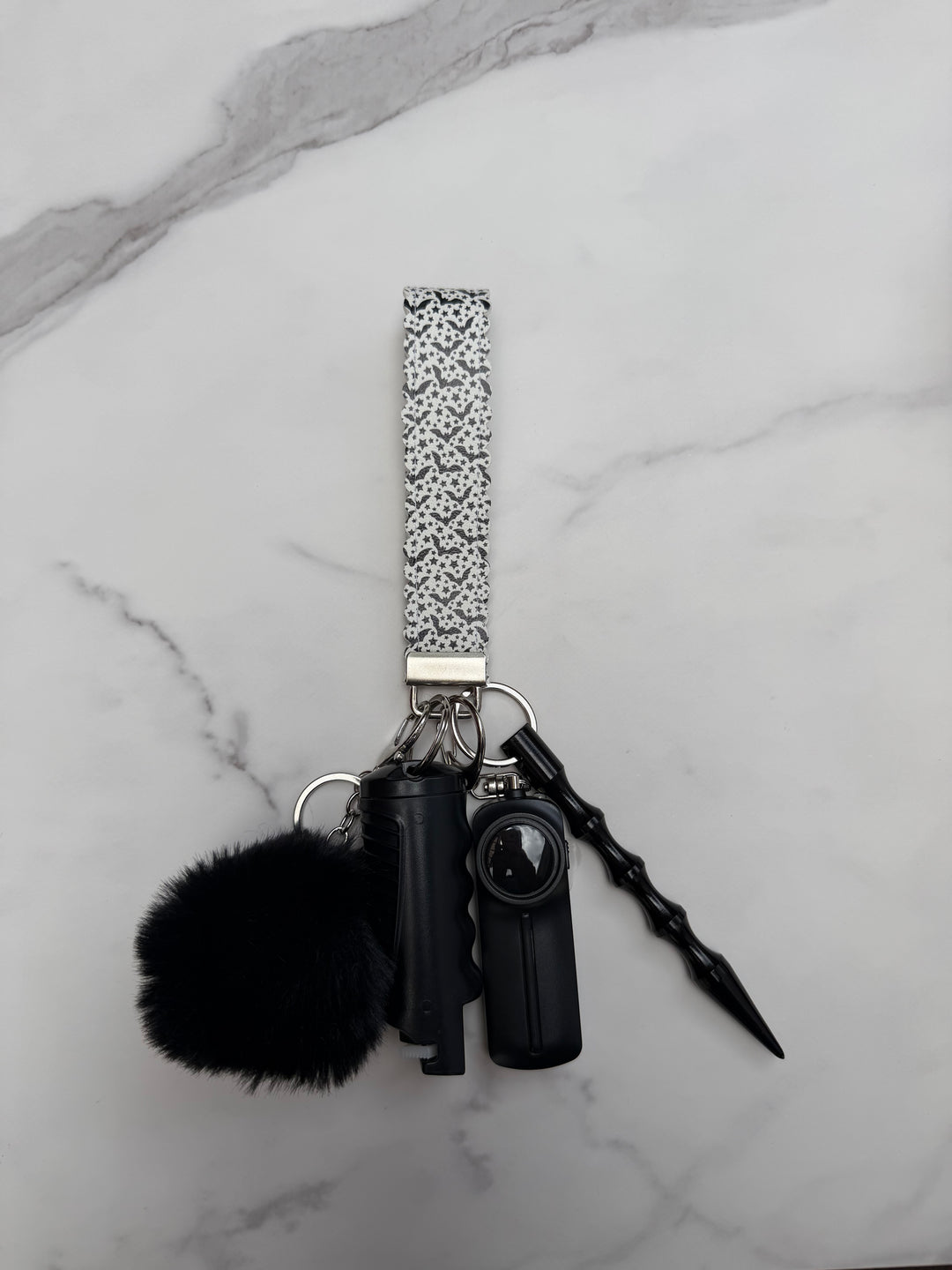 Handmade scalloped bat self-defense keychain